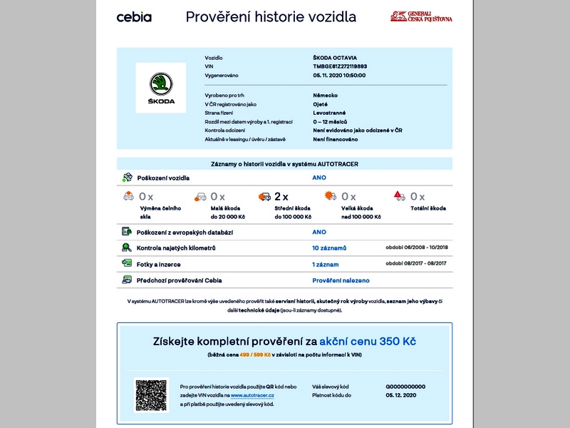 Online prověření historie vozidla zdarma u Generali České pojišťovny